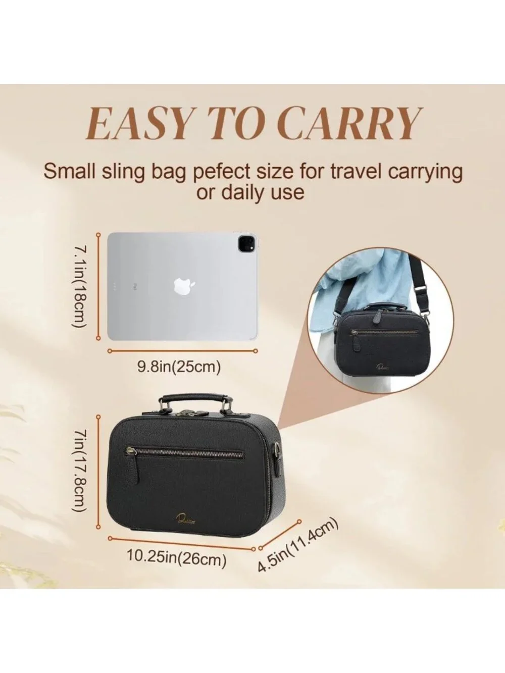 Waterproof Crossbody Camera Sling Bag, Shockproof Case for DSLR/SLR/Mirrorless